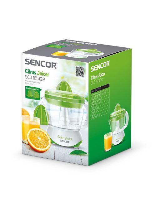 Цитрус преса Sencor SCJ 1051GR, 40 W, 75 dB, Бял/Зелен - Код G5278