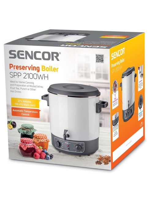 Уред за стерилизиране на консерви SENCOR SPP 2100WH, 1800W, 27L, Бял/Черен - Код G5326