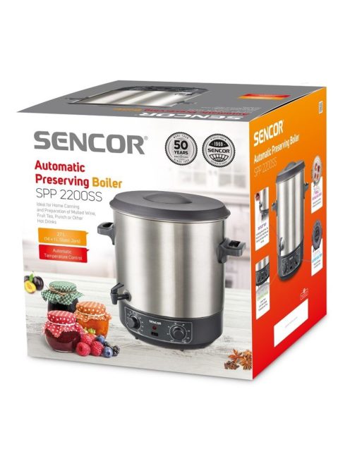 Уред за стерилизиране на консерви SENCOR SPP 2200SS, 1800 W, 27L, Инокс - Код G5458