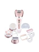 Epilator fără fir ZEPHYR ZP 1811 E, 4în1, 4 capete, 6 accesorii, 2 viteze, rezistent la apă, roz/alb - Cod G8219