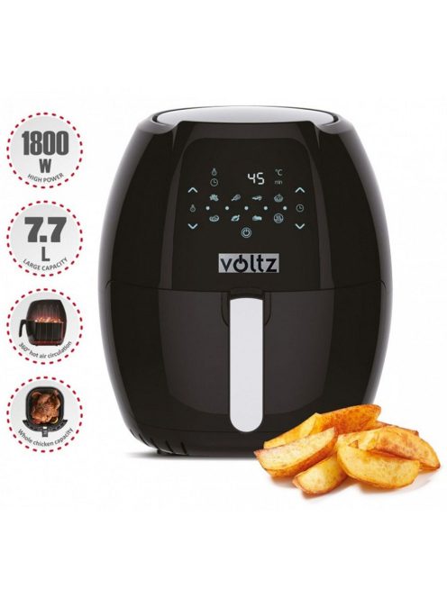 Фритюрник с горещ въздух Air Fryer Voltz/Rosberg V51980F, 1800W, 6.0 литра, Черен - Код G8366